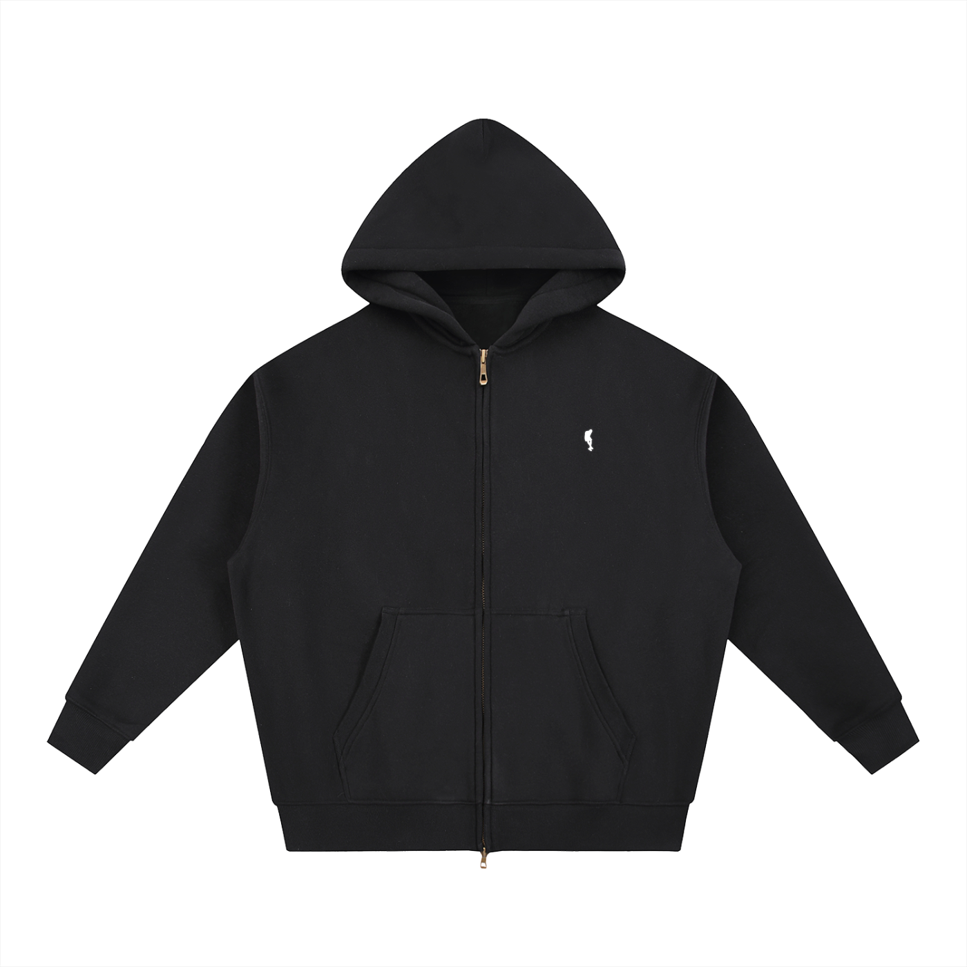 Zip-Up Hoodie - Black